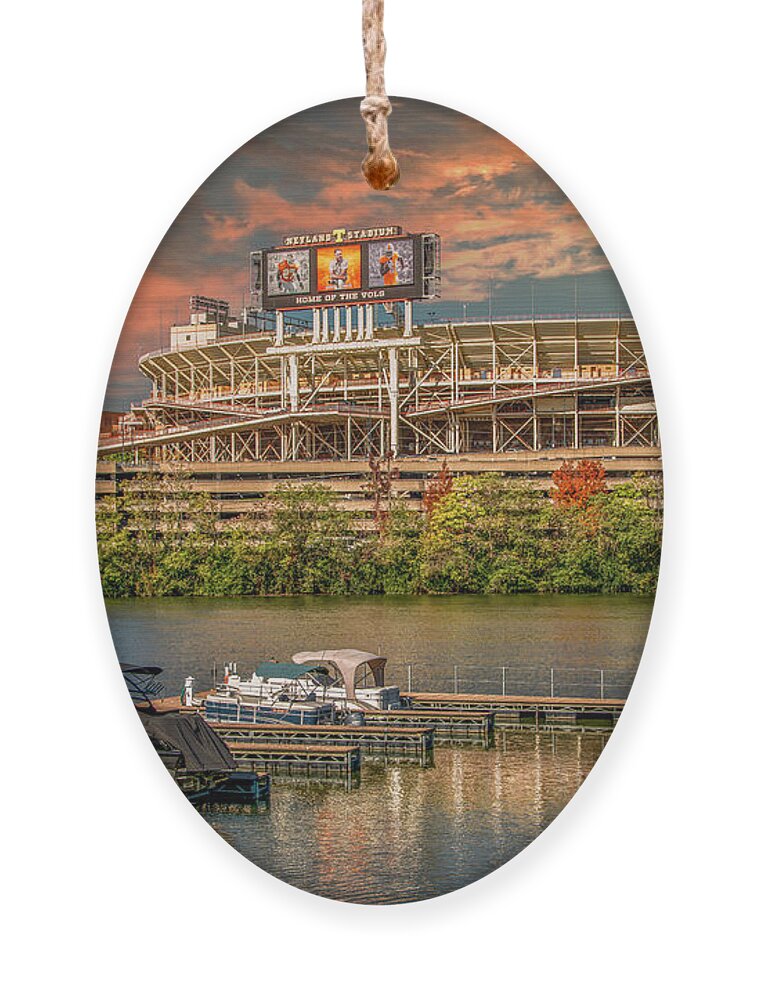 University Of Tennessee Ornament featuring the photograph Neyland Stadium, Home of the Tennessee Vols by Marcy Wielfaert