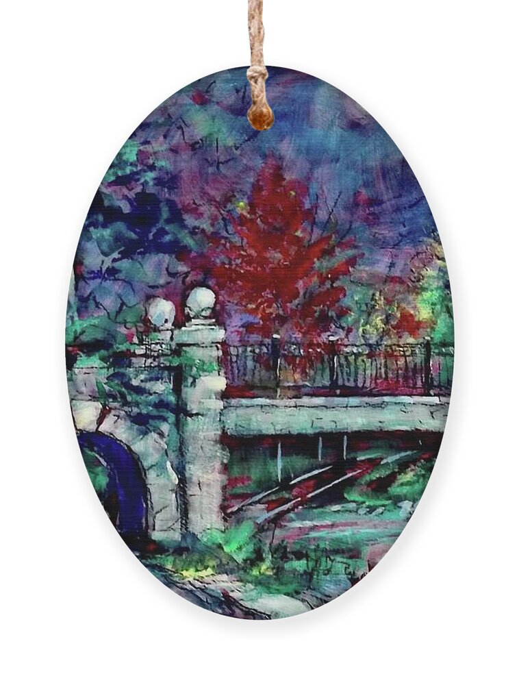 Painting Ornament featuring the painting Night Bear by Les Leffingwell