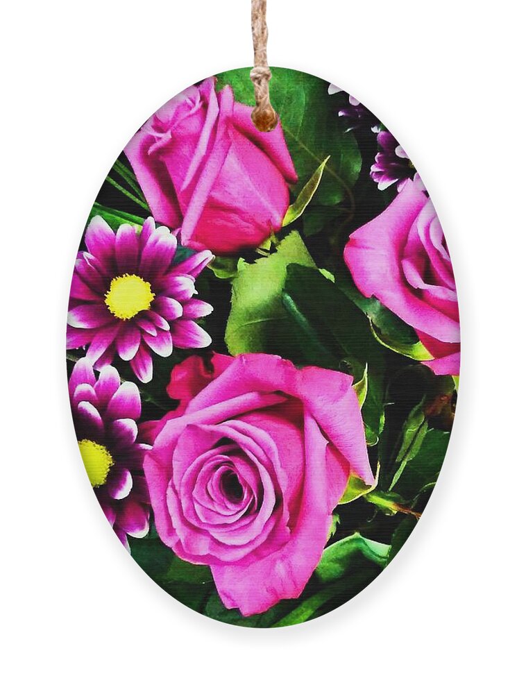 Flowers Ornament featuring the photograph Night Roses by Andrew Lawrence