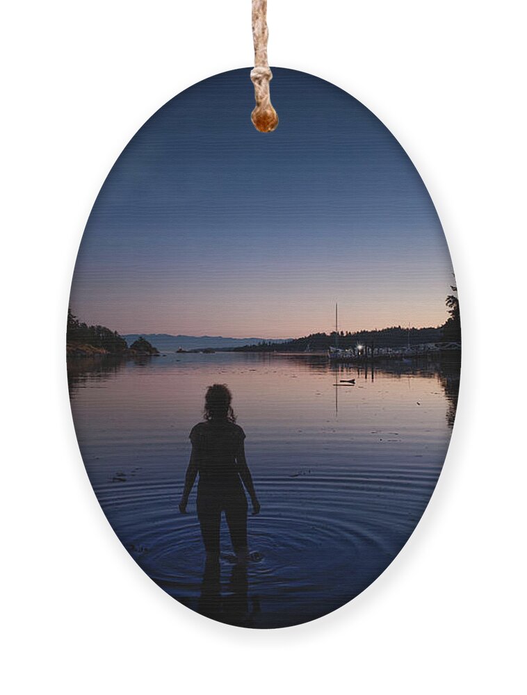 Silhouette Ornament featuring the photograph Night Swim by Naomi Maya