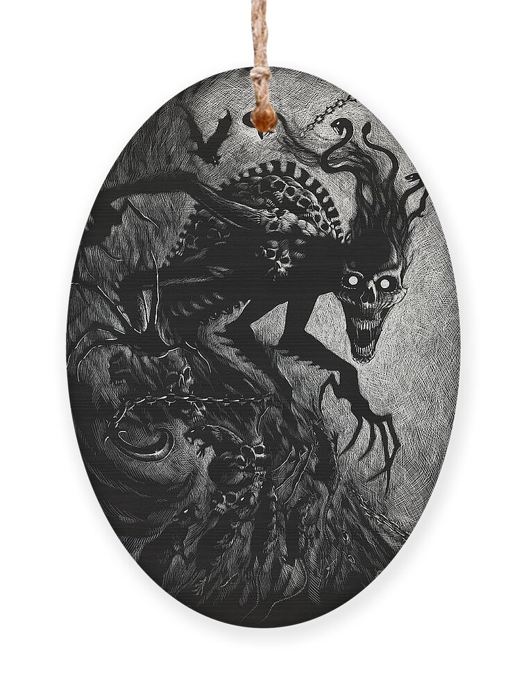 Creature Ornament featuring the digital art Night Terror by Stanley Morrison