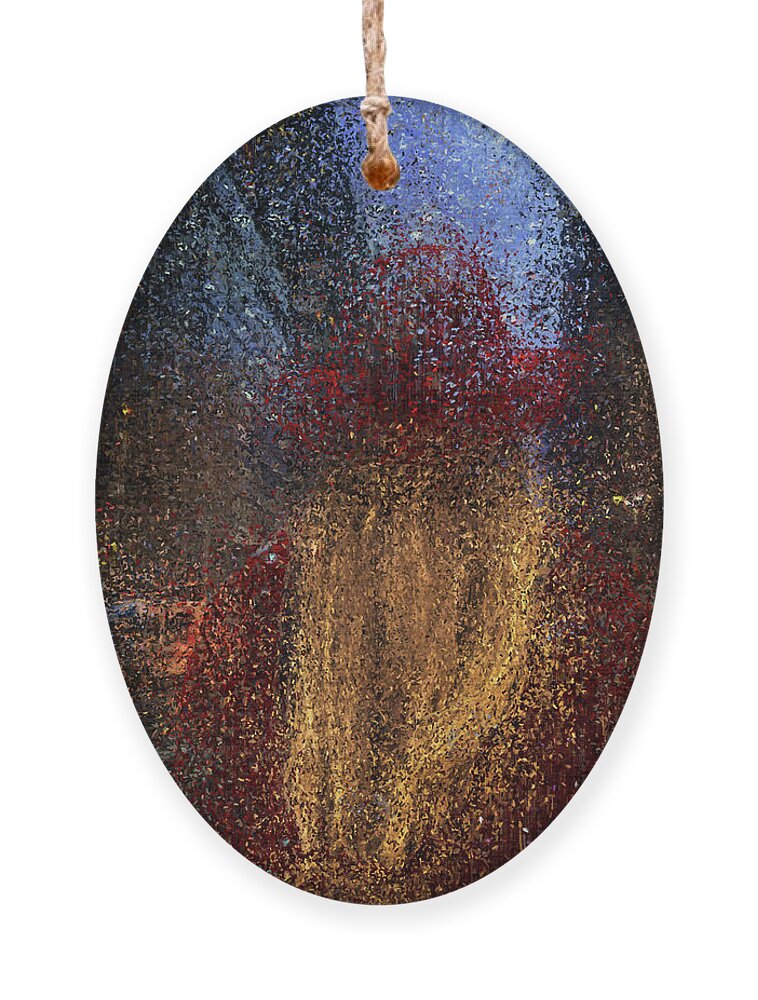 Nightlife Ornament featuring the painting Night Walk by Alex Mir
