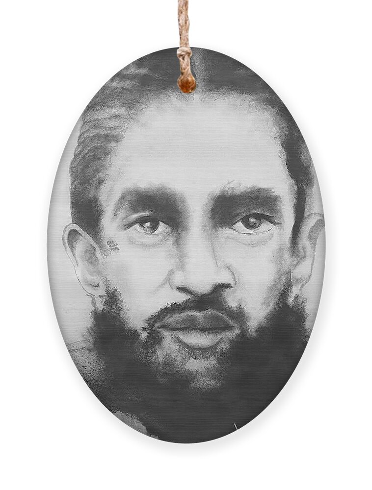  Ornament featuring the drawing Nipsey by Angie ONeal