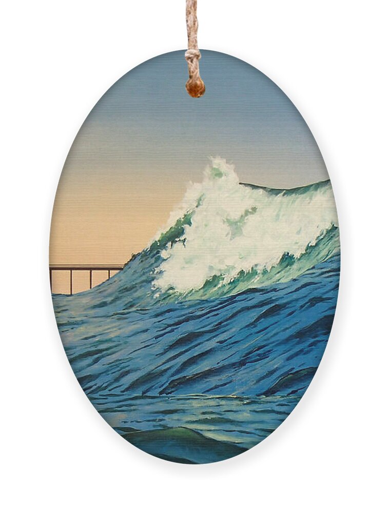 Surf Ornament featuring the painting North side by Philip Fleischer
