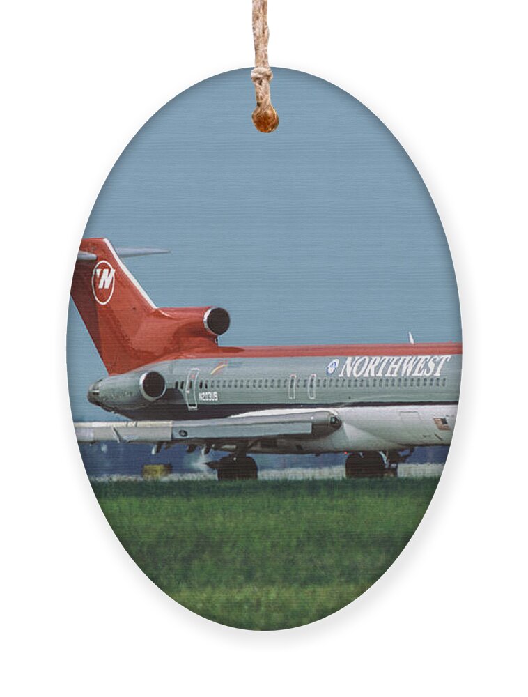 Northwest Airlines Ornament featuring the photograph Northwest Airlines Boeing 727 at Miami by Erik Simonsen