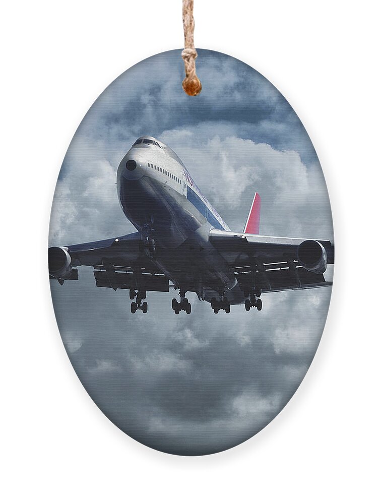 Northwest Orient Airlines Ornament featuring the photograph Northwest Boeing 747 at Los Angeles by Erik Simonsen