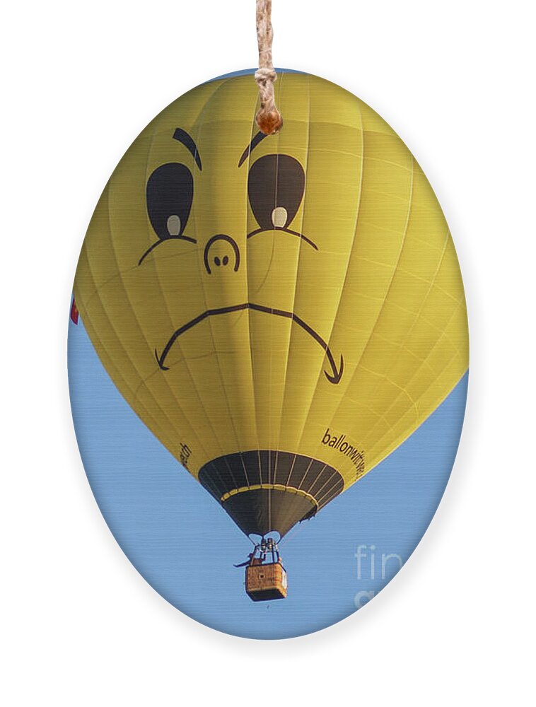 Hot Air Balloon Ornament featuring the photograph Hot Air Balloon Not Happy by Claudia Zahnd-Prezioso