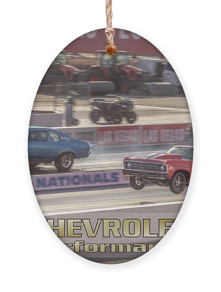 Chevy Ornament featuring the photograph Nova Shootout by Darrell Foster