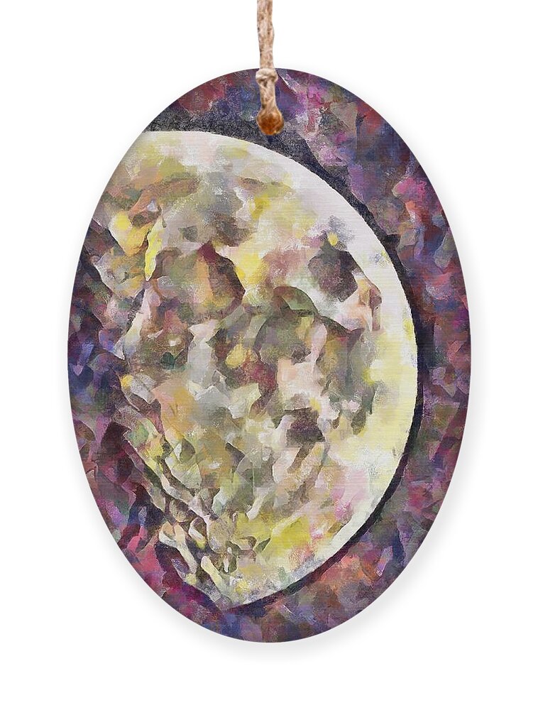 November Ornament featuring the mixed media November Moon by Christopher Reed
