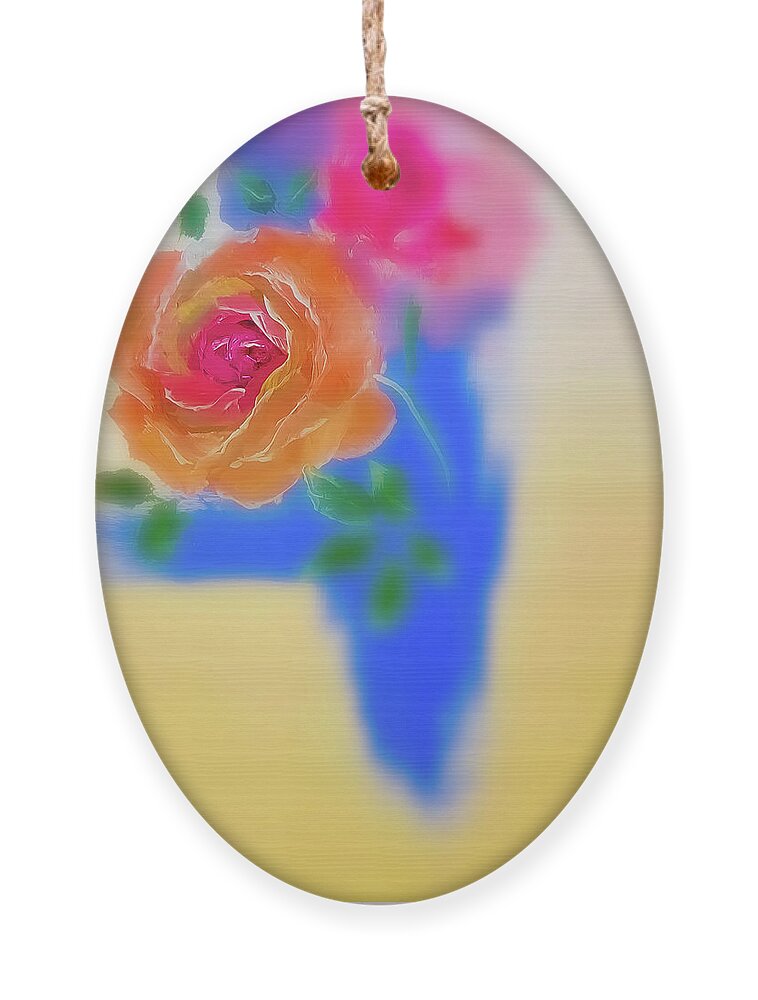 Rose Ornament featuring the painting Nude Rose by Lisa Kaiser