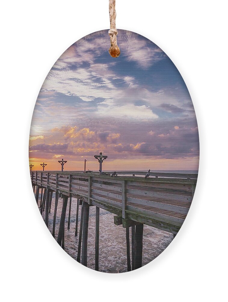 Atlantic Ornament featuring the photograph OBX Sunrise by Adam Romanowicz