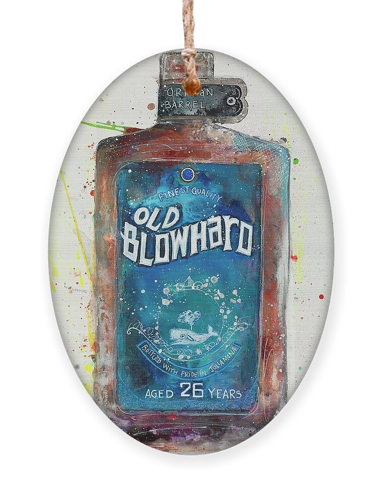 Bourbon Ornament featuring the painting Old Blowhard by Kasha Ritter