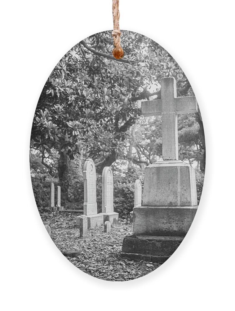 Beaufort Ornament featuring the photograph Old Burying Ground - Beaufort North Carolina by Bob Decker