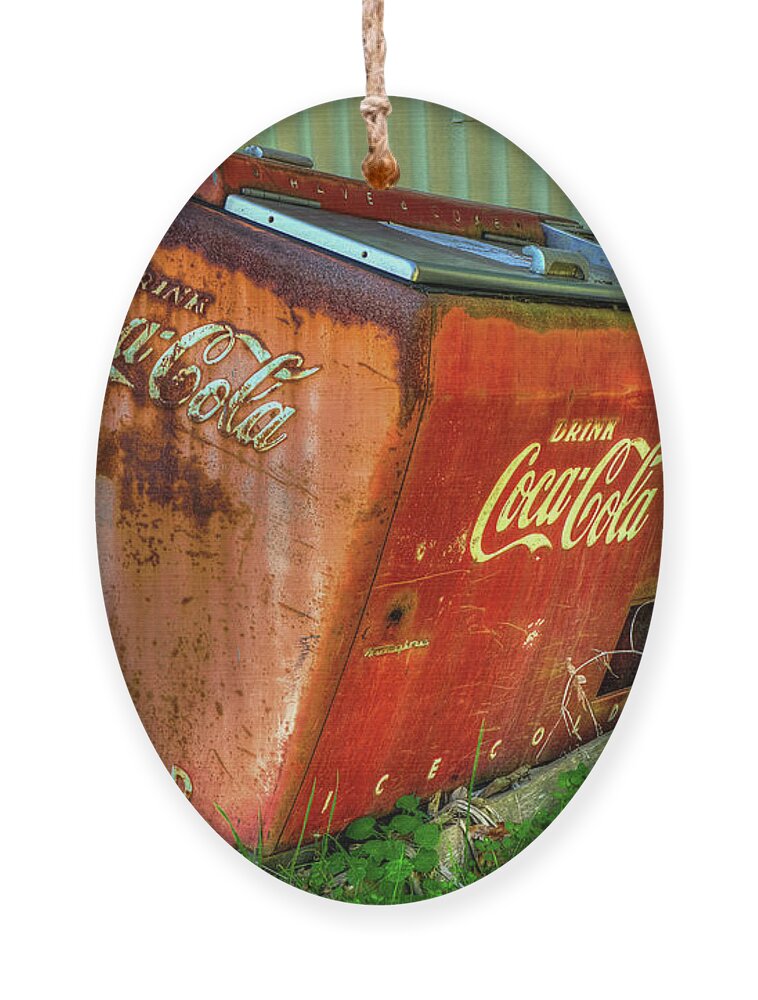 Coke Ornament featuring the photograph Old Coke Box by Jerry Gammon