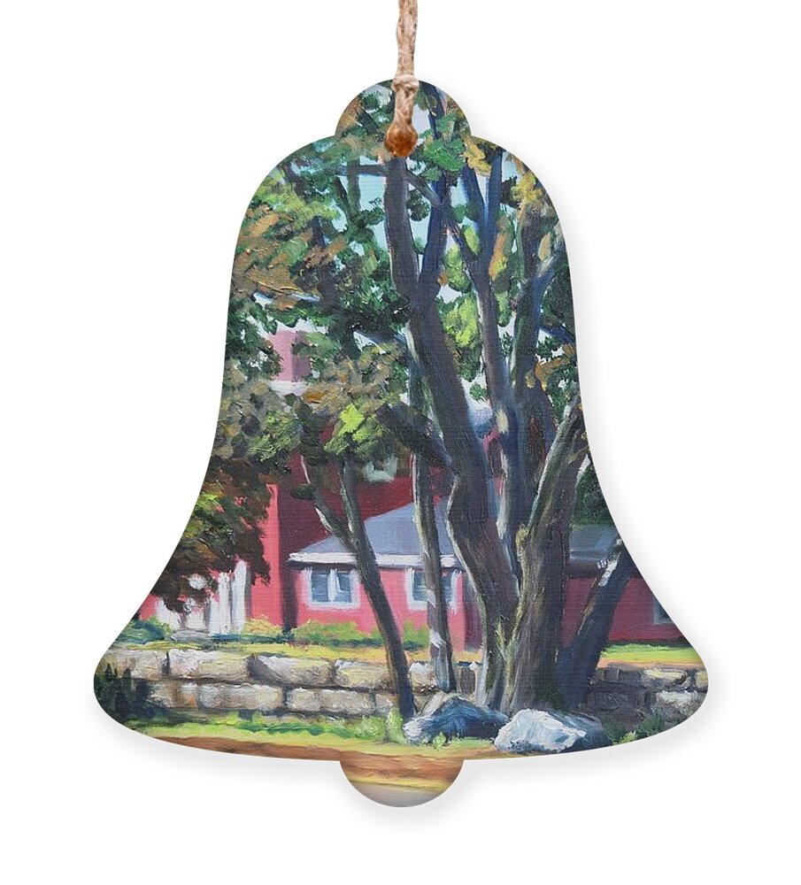 Rockport Ornament featuring the painting Old Farm Inn, Rockport, MA by Eileen Patten Oliver