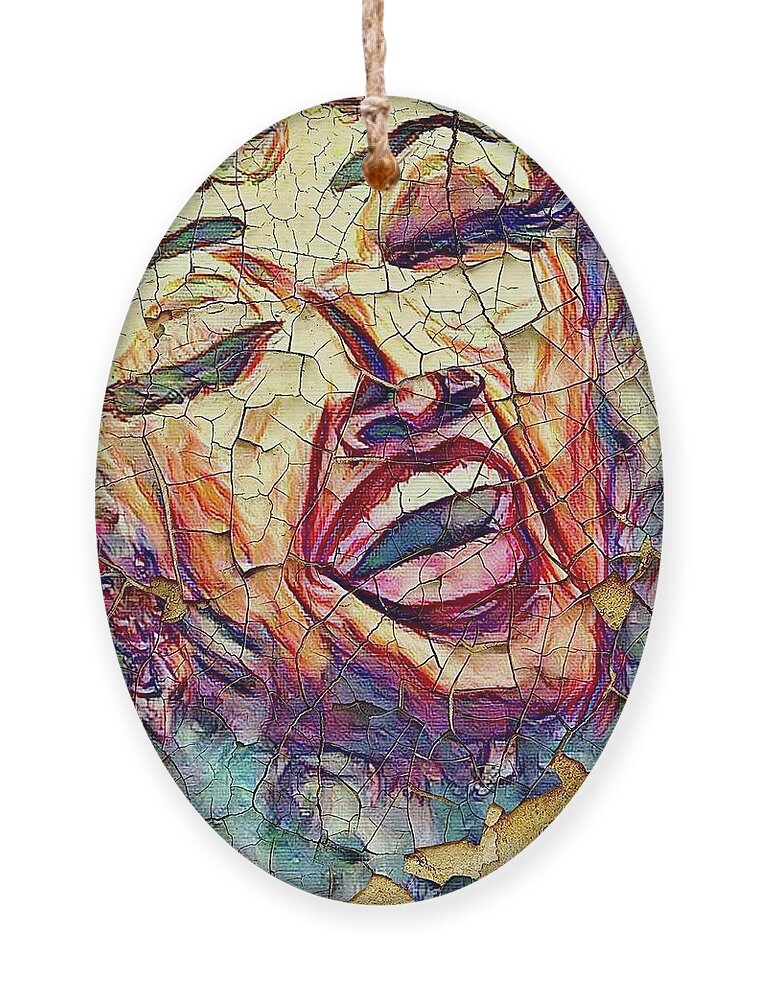  Ornament featuring the mixed media Old Friend by Angie ONeal