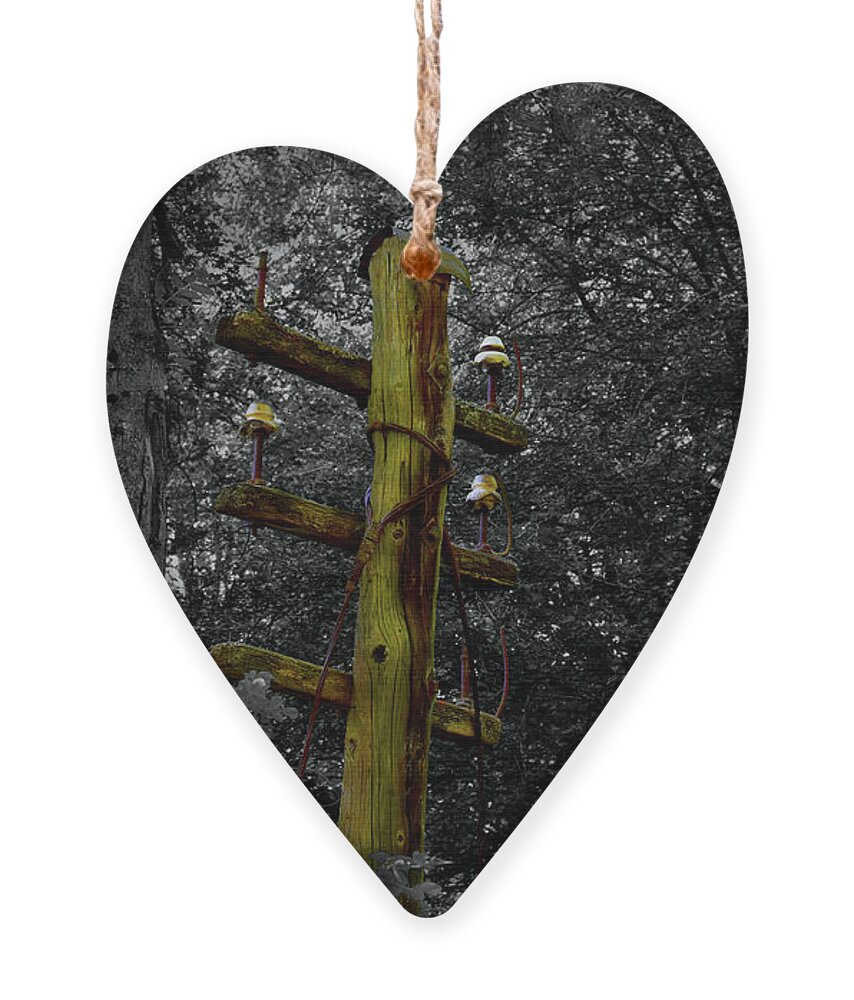 Telegraph Pole Ornament featuring the photograph Old Telegraph Pole by Yvonne Johnstone