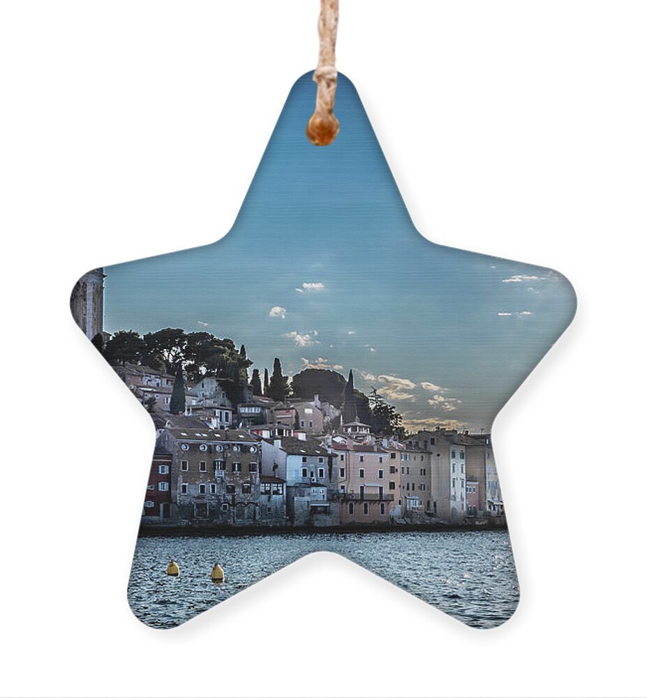 Croatia Ornament featuring the photograph Old Town Of The City Of Rovinj In Croatia by Andreas Berthold
