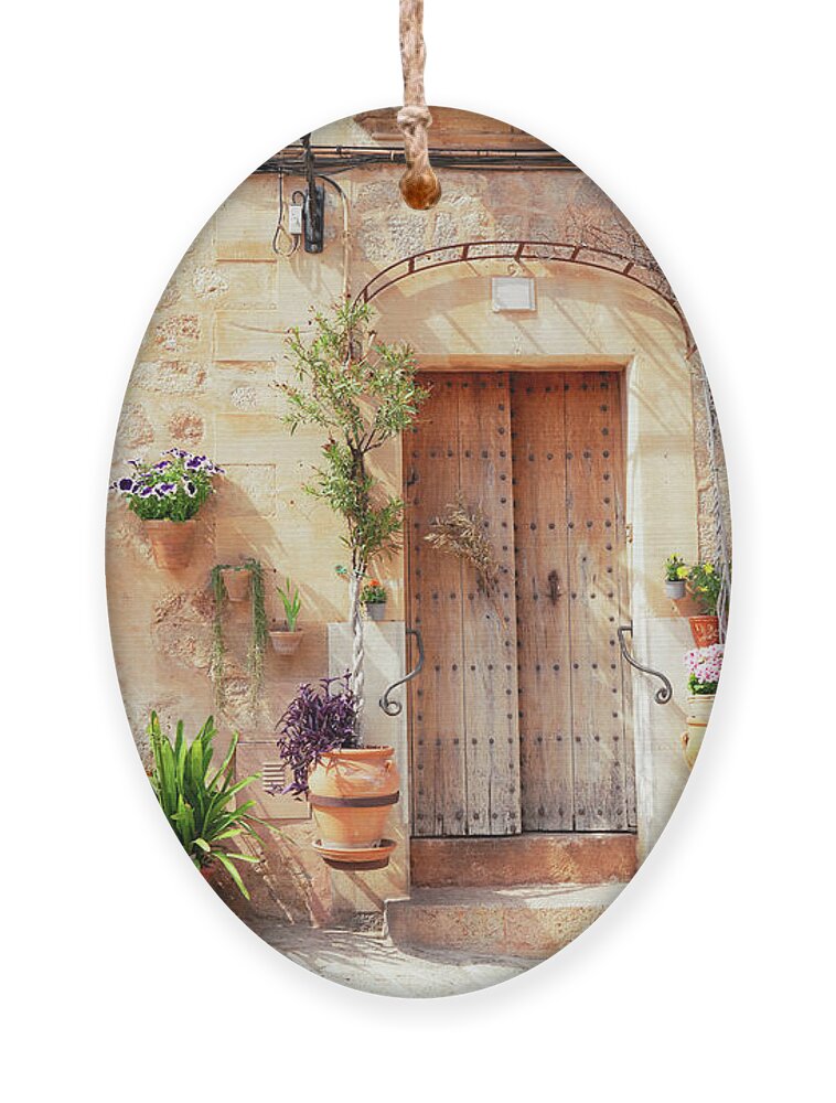 Mallorca Ornament featuring the photograph old town of Valdemossa by Anastasy Yarmolovich