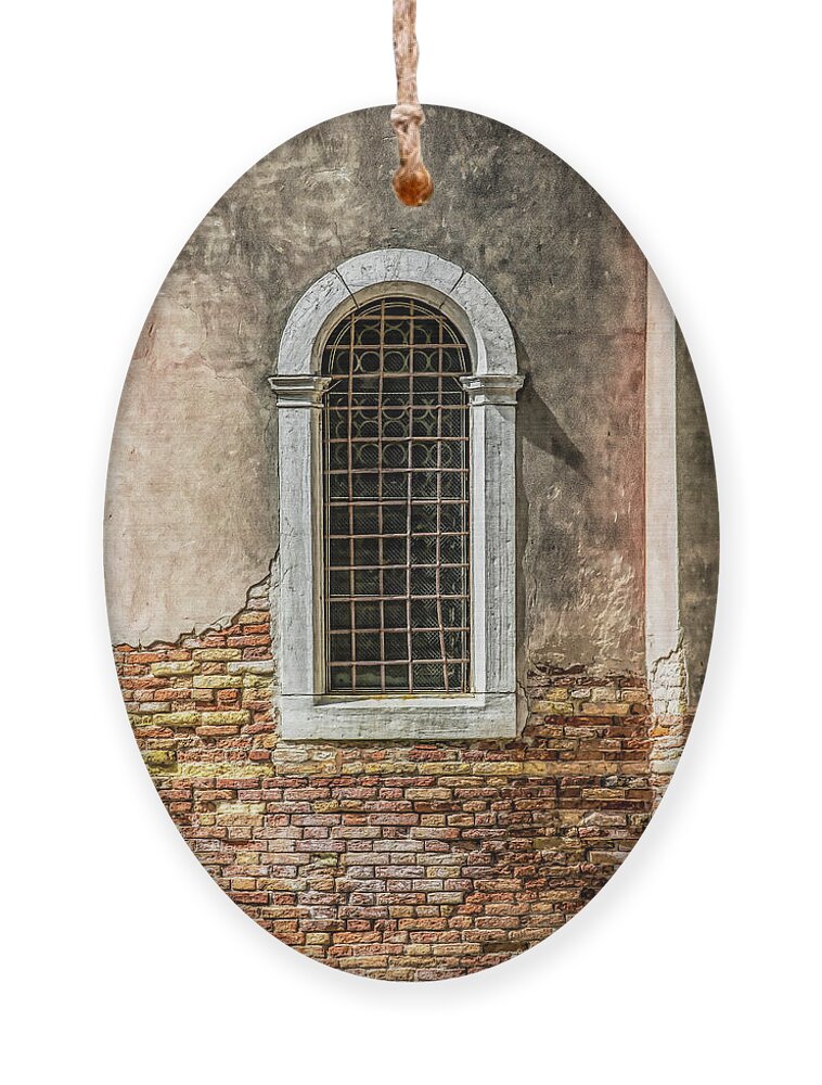 Window Ornament featuring the photograph Old World Window of Venice by David Letts