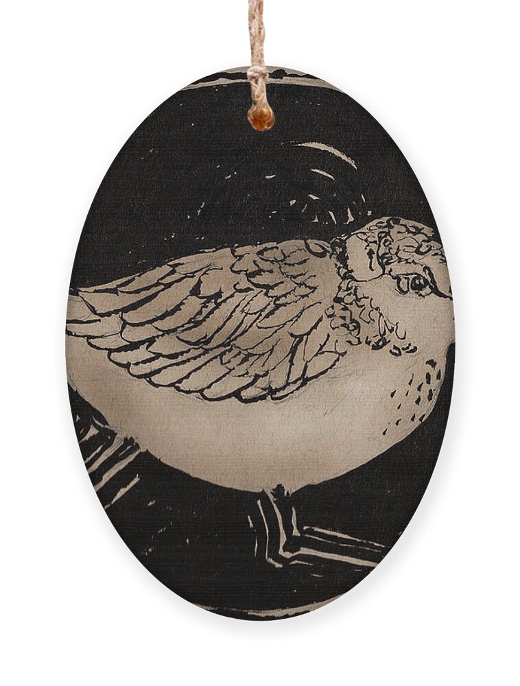 Bird Ornament featuring the drawing On the Run by Marnie Clark
