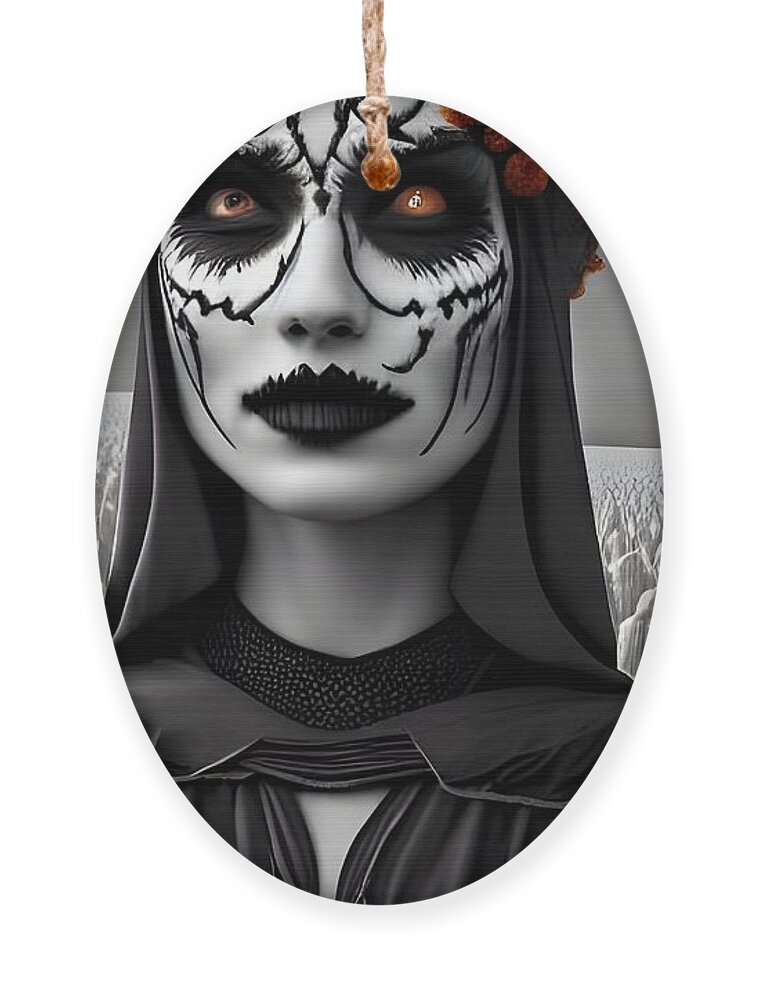 Digital Ornament featuring the digital art One Color Witch by Beverly Read