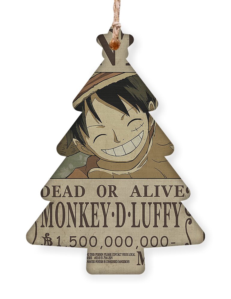 One Piece Wanted Poster - LUFFY Ornament by Niklas Andersen - Fine Art  America