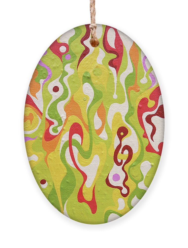Abstract Ornament featuring the painting Opti-Mystic Flow by Amy Ferrari