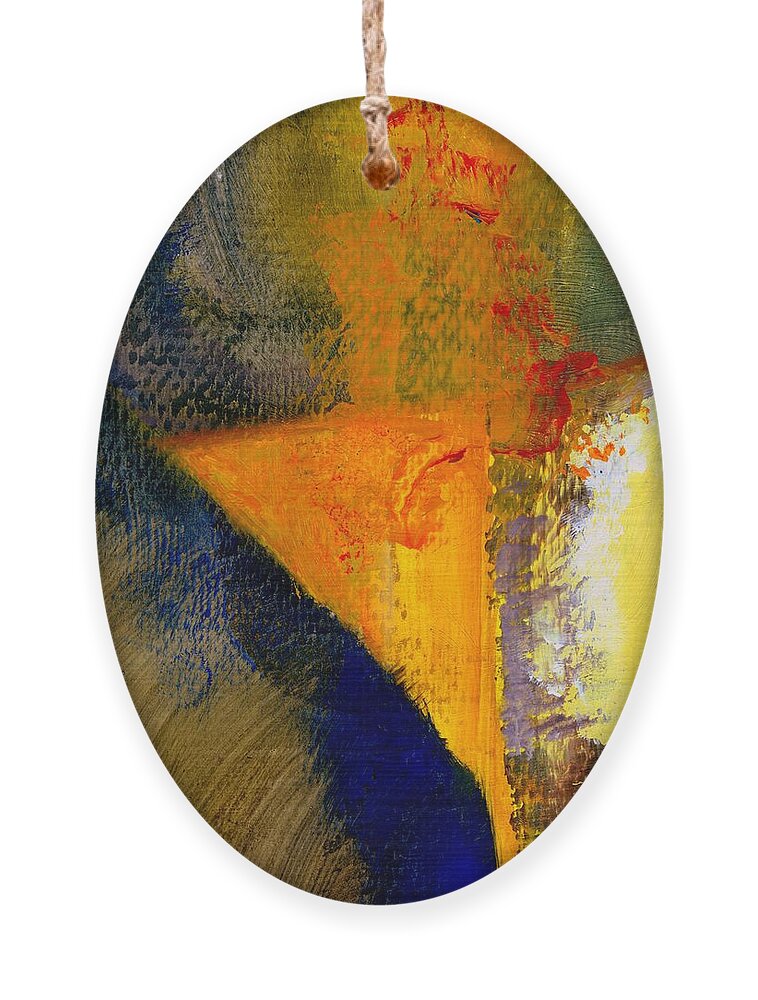 Rustic Ornament featuring the painting Orange and Blue Color Study by Michelle Calkins