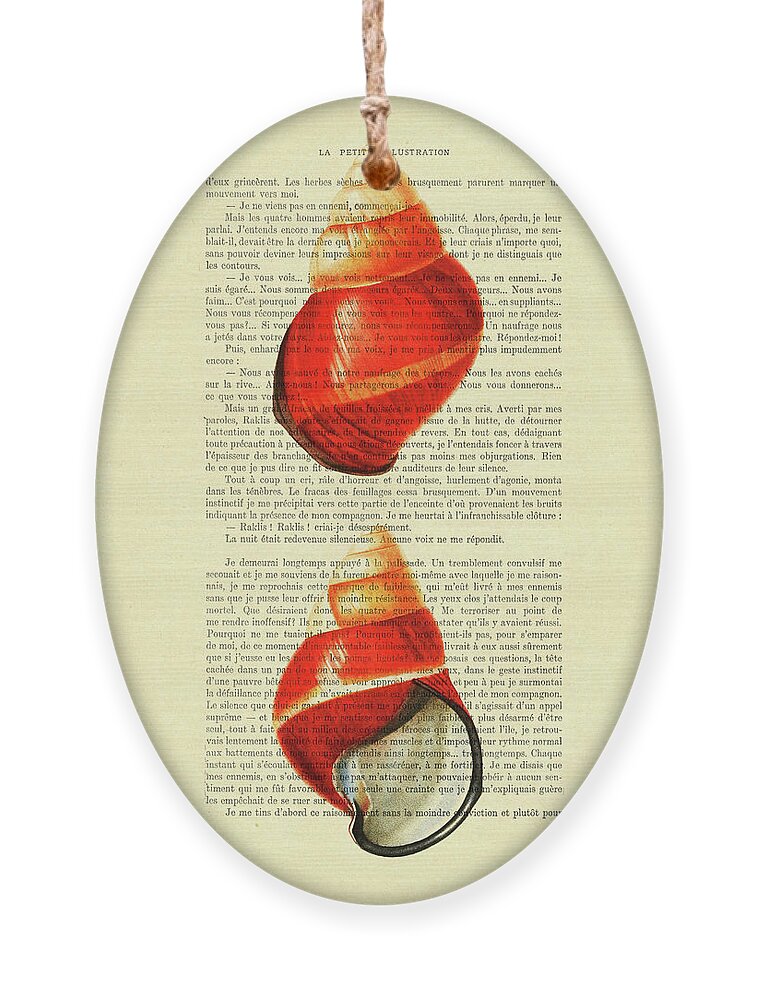 Orange seashell print Ornament by Madame Memento - Pixels Merch