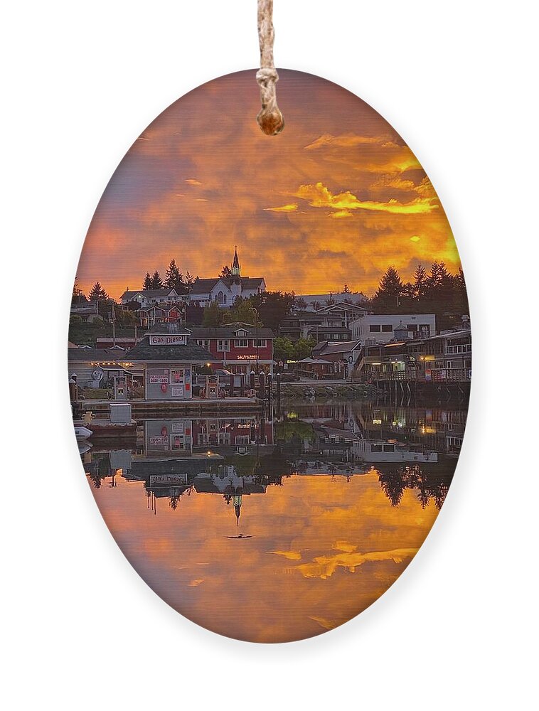 Sunrise Ornament featuring the photograph Fire in the Sky by Jerry Abbott
