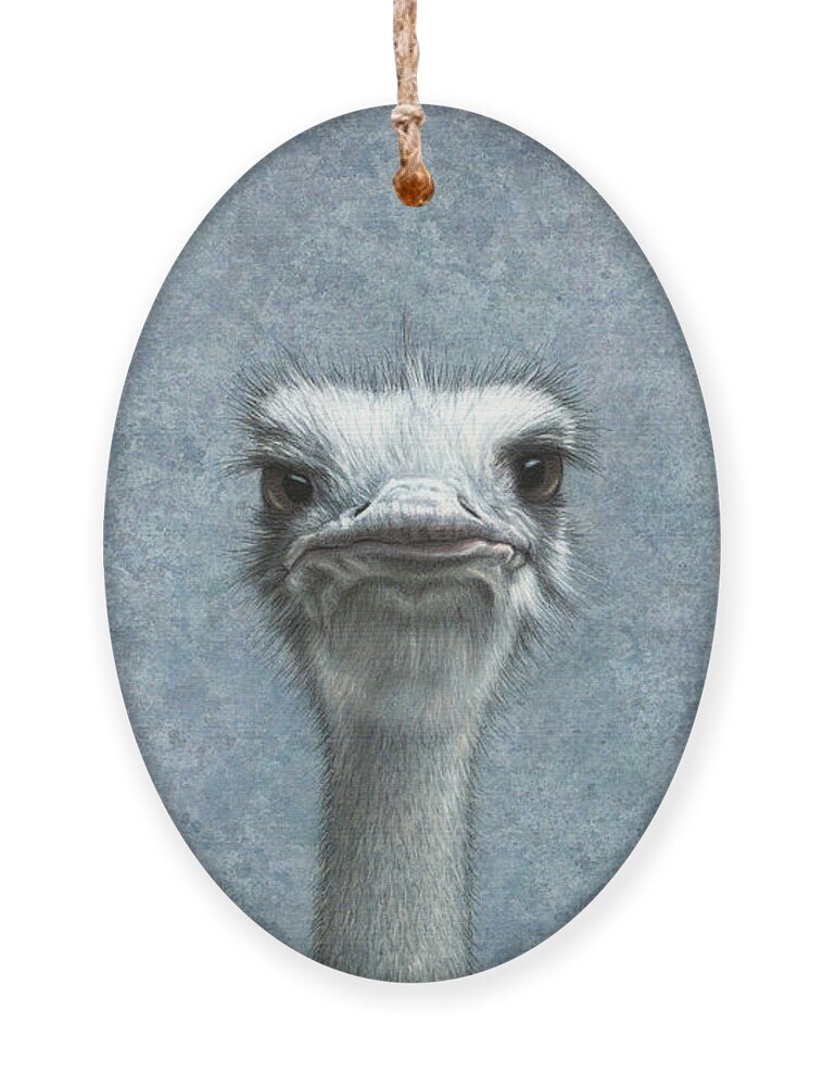 Ostriches Ornament featuring the painting Ostriches by James W Johnson
