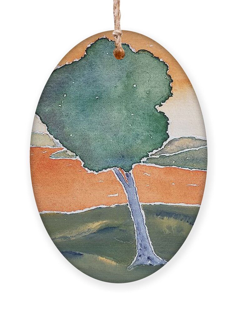 Watercolor Ornament featuring the painting Otsego Lake by John Klobucher