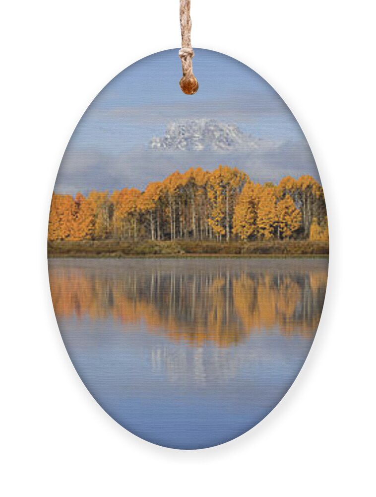 Oxbow Bend Ornament featuring the photograph Oxbow Bend Pano by Wesley Aston