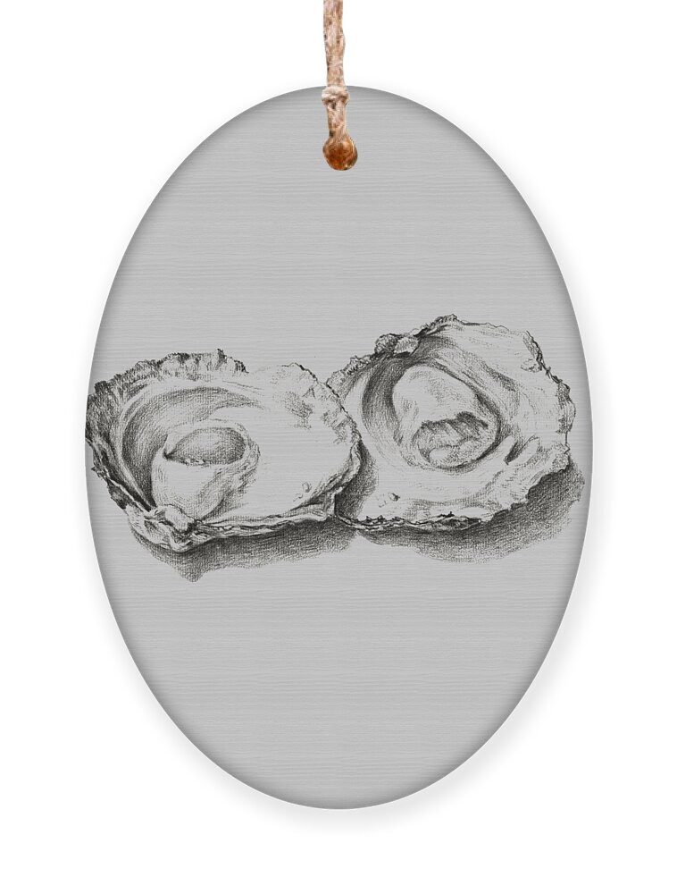 Animal Ornament featuring the painting Oysters White by Tony Rubino