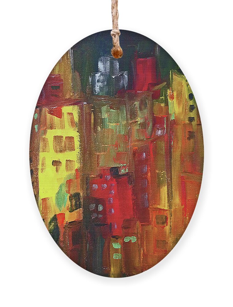 City Ornament featuring the painting Paint it Red by Roxy Rich