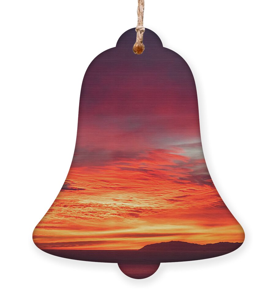 Laguna Beach Ornament featuring the photograph Painted Sky sunset over Catalina by Abigail Diane Photography