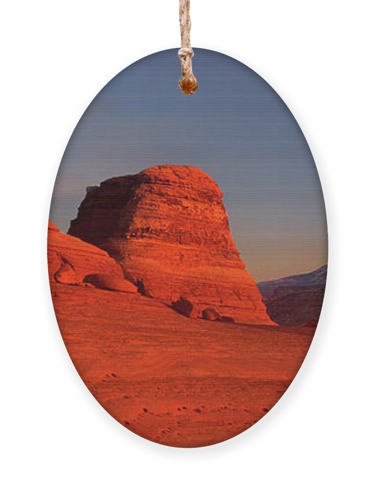 Dave Welling Ornament featuring the photograph Panorama Delicate Arch Arches National Park Utah by Dave Welling