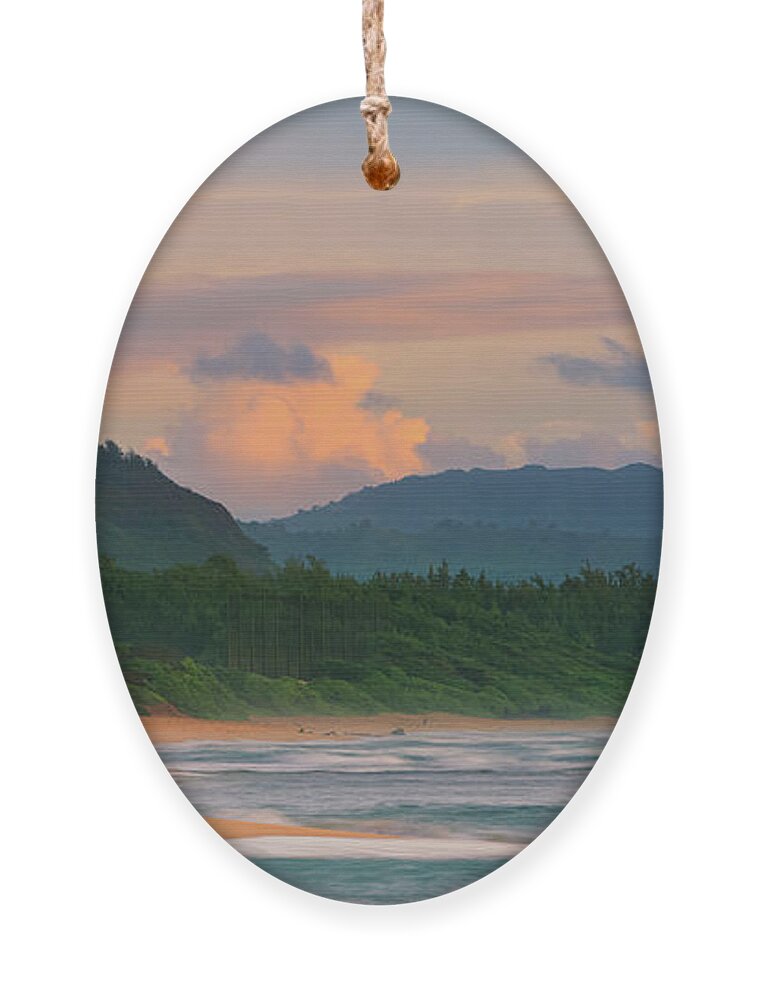 Usa Ornament featuring the photograph Panoramic sunrise on Kauai by Henk Meijer Photography