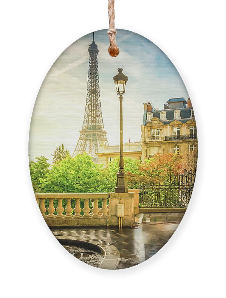 Eiffel Ornament featuring the photograph Paris Street by Anastasy Yarmolovich