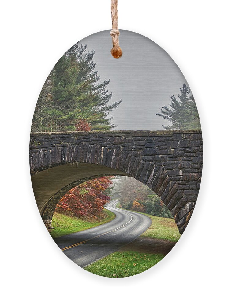 Blue Ridge Parkway Ornament featuring the photograph Parkway Bridge Fall by Meta Gatschenberger