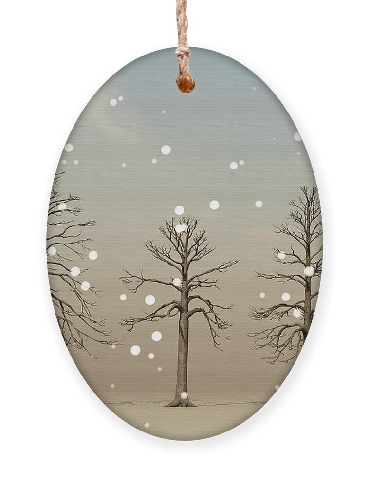 Partly Cloudy Ornament featuring the digital art Partly Cloudy Chance Of Snow by Bob Orsillo