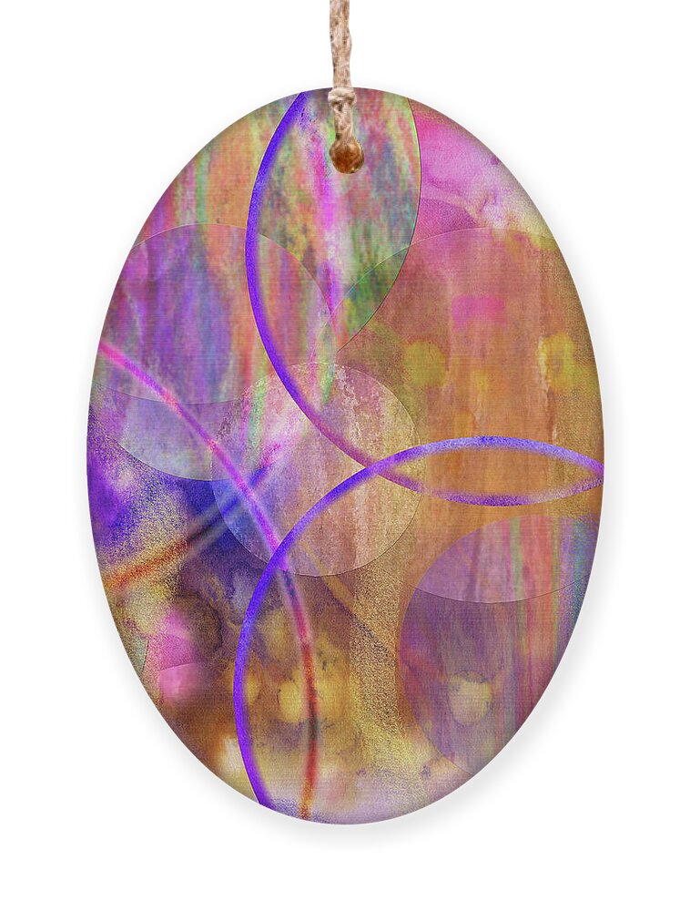 Pastel Planets Ornament featuring the digital art Pastel Planets by Studio B Prints