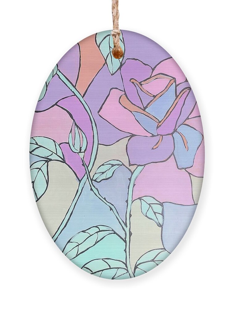  Ornament featuring the painting Pastel Roses by Jam Art