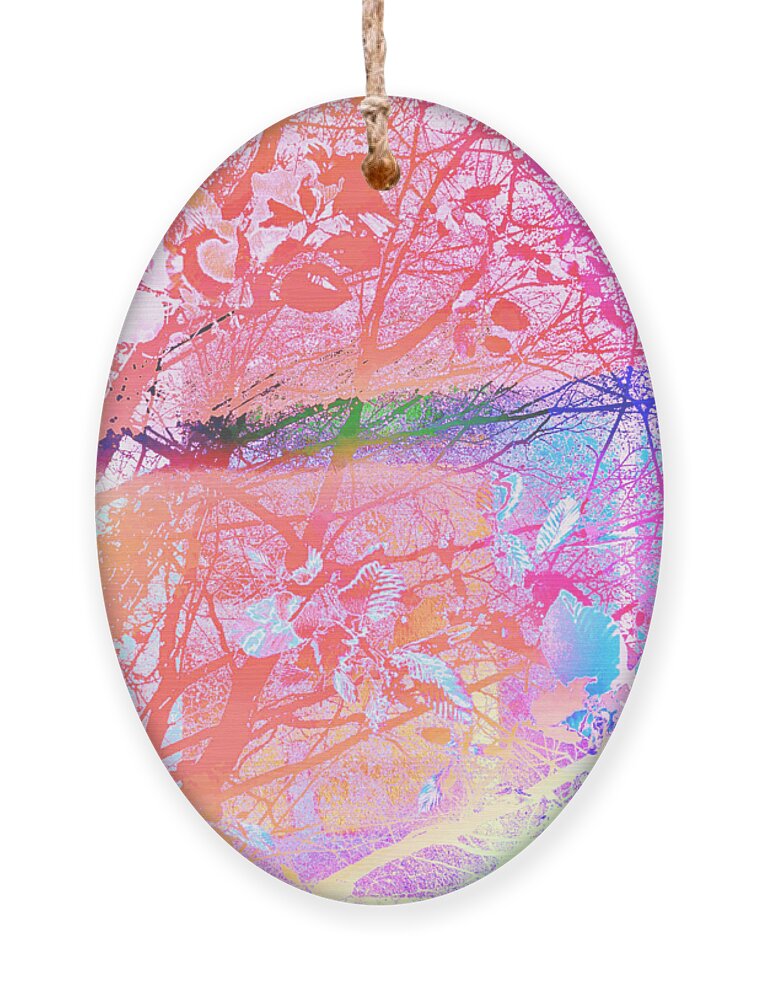 Pastel Ornament featuring the digital art Pastel under the trees by Itsonlythemoon -