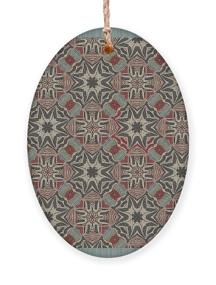 Kaleidoscope Ornament featuring the digital art Pattern inspired by Arts and Crafts movement by Bentley Davis
