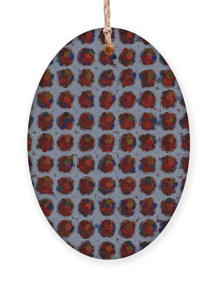 Patterns Ornament featuring the digital art Patterned Red by Cathy Anderson
