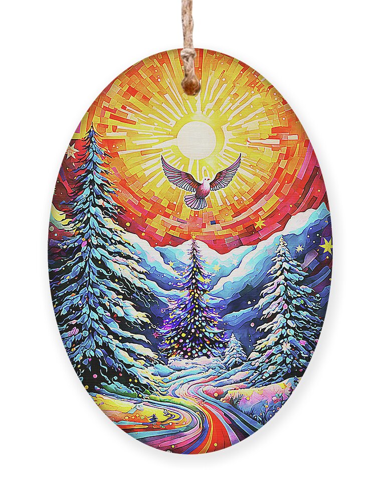Christmas Ornament featuring the digital art Peace for Christmas by Peggy Collins