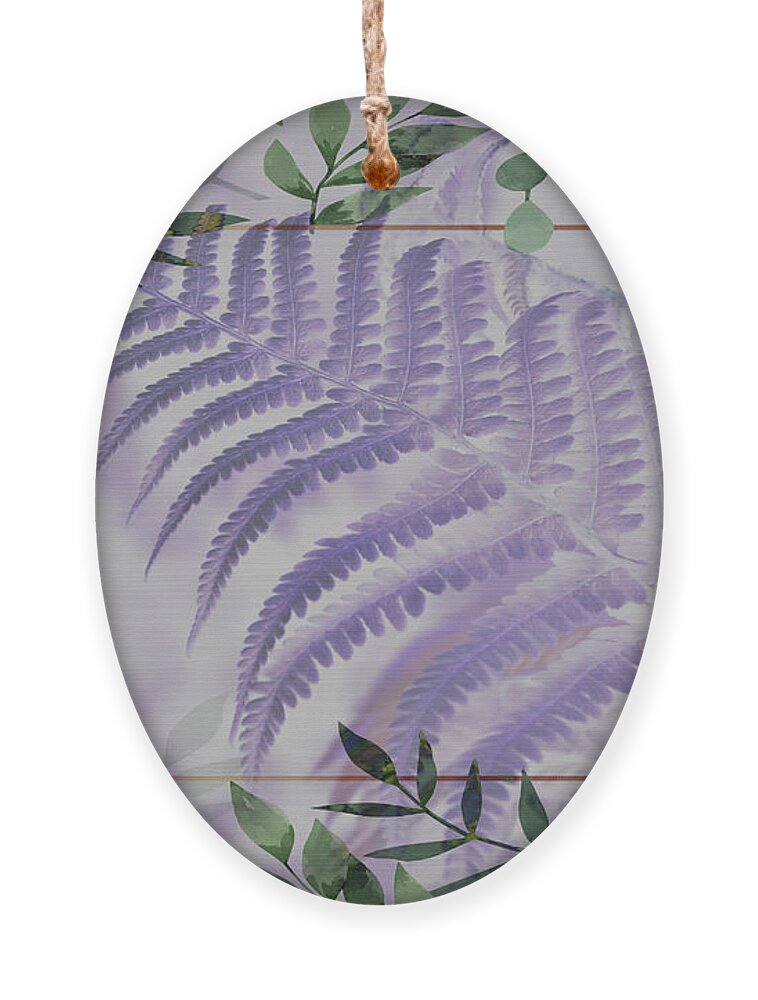 Fall Ornament featuring the digital art Peaceful Nature Art in Lacy Ferns by Debra and Dave Vanderlaan