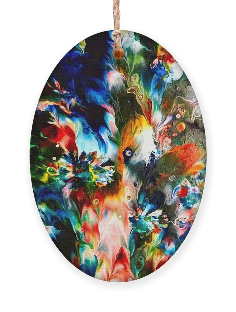 Peacock Ornament featuring the painting Peacock by Anna Adams